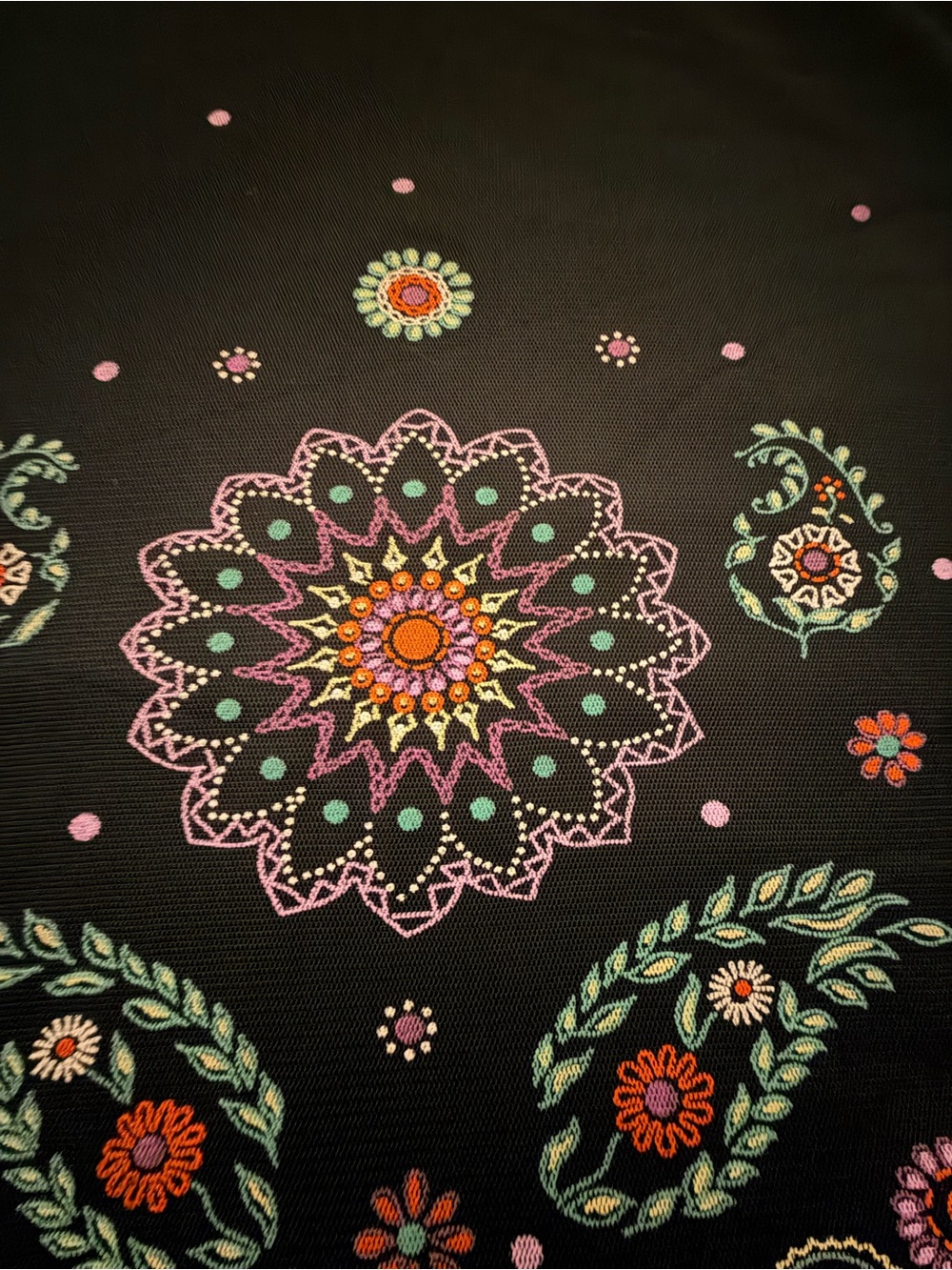 French Connection Black A-Line Skirt with Multicolor Floral Embroidery - Picture 2 of 9